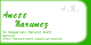 anett maruncz business card